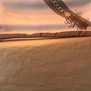 Gucci Pink Brown and Gold Chain Silk Scarf